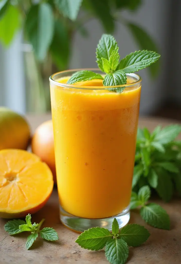25 Healthy Mango Smoothie Recipes You’ll Want Every Morning 60 25 Healthy Mango Smoothie Recipes You’ll Want Every Morning - 10. Mango Herbal Smoothie