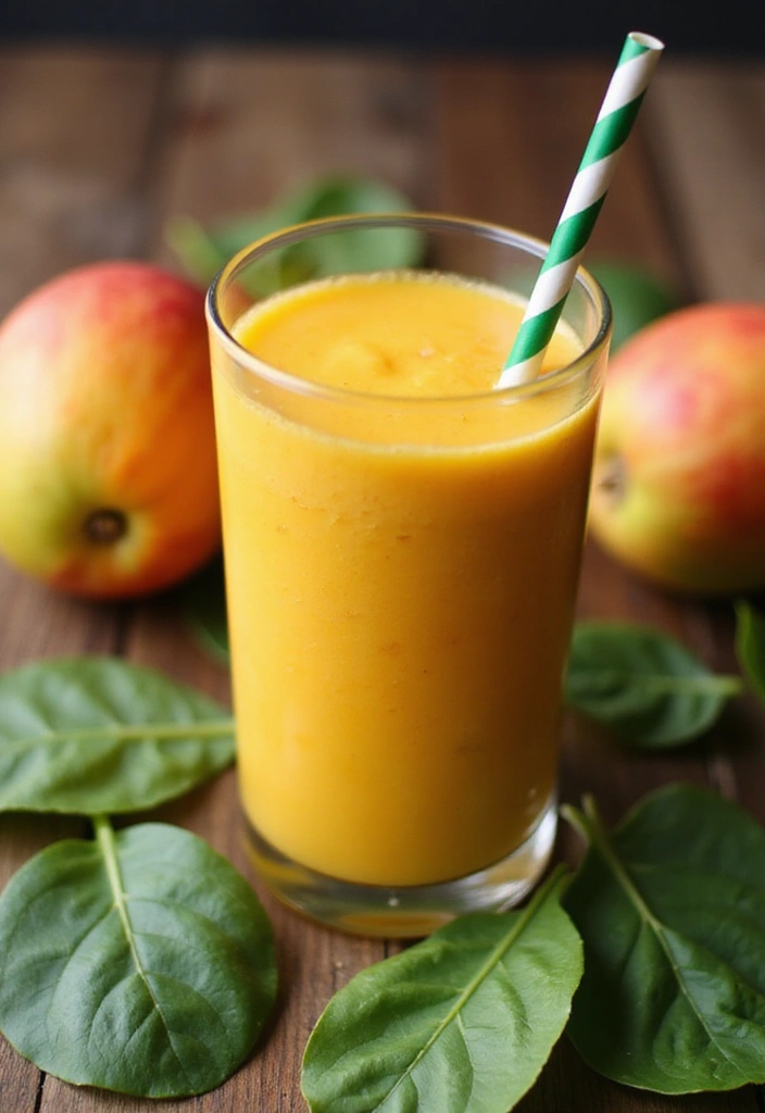 25 Healthy Mango Smoothie Recipes You’ll Want Every Morning 6 25 Healthy Mango Smoothie Recipes You’ll Want Every Morning - 2. Tropical Mango Spinach Smoothie