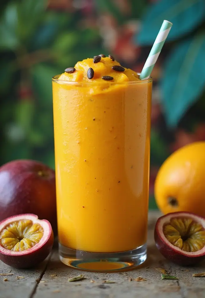 25 Healthy Mango Smoothie Recipes You’ll Want Every Morning 159 25 Healthy Mango Smoothie Recipes You’ll Want Every Morning - 25. Mango Passion Fruit Smoothie