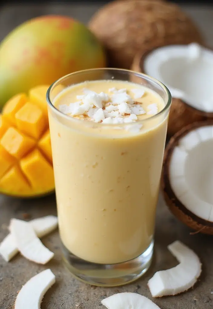 25 Healthy Mango Smoothie Recipes You’ll Want Every Morning 13 25 Healthy Mango Smoothie Recipes You’ll Want Every Morning - 3. Mango Coconut Cream Smoothie
