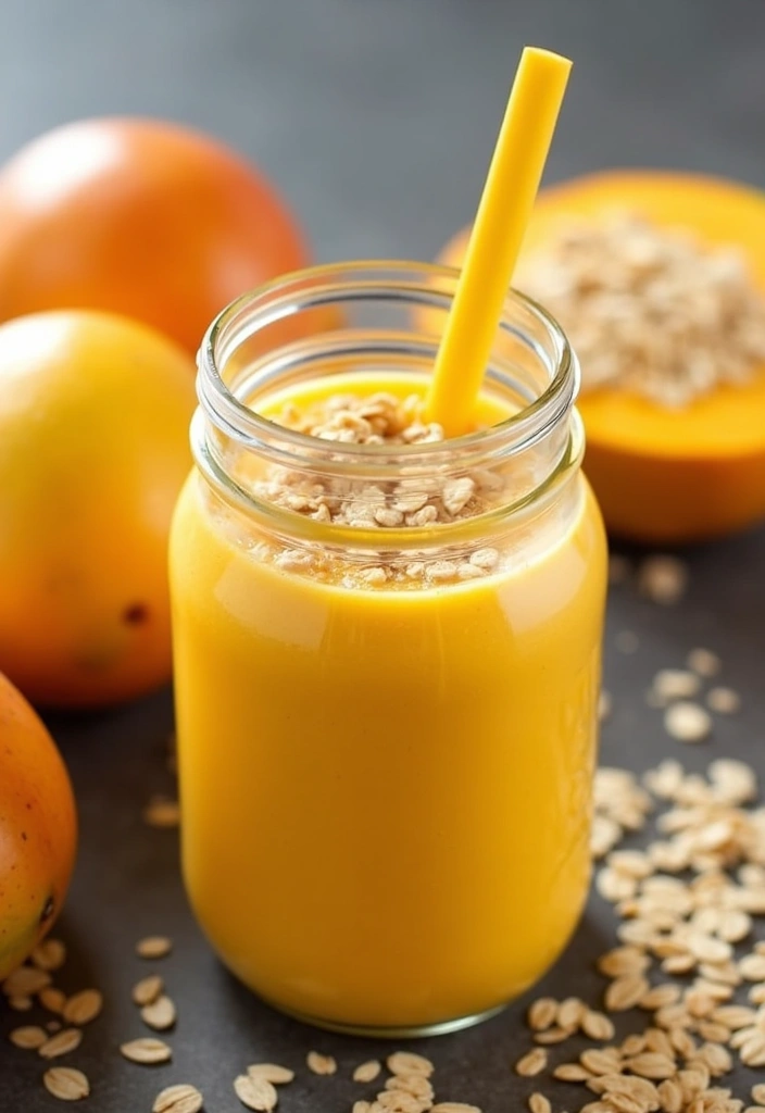 25 Healthy Mango Smoothie Recipes You’ll Want Every Morning 41 25 Healthy Mango Smoothie Recipes You’ll Want Every Morning - 7. Creamy Mango Oat Smoothie