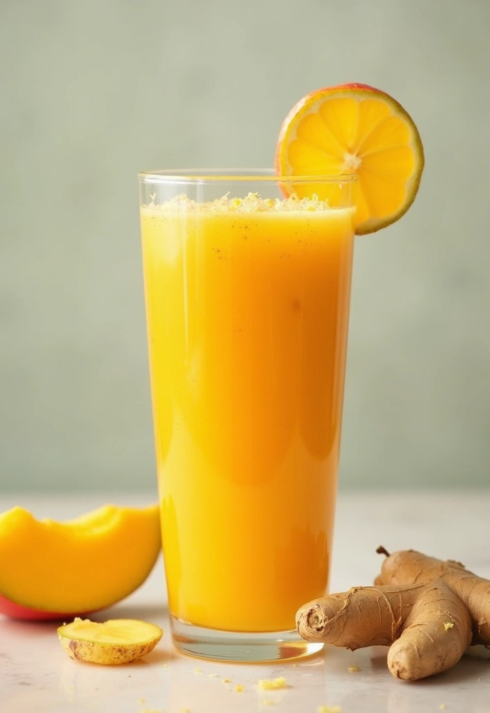 25 Healthy Mango Smoothie Recipes You’ll Want Every Morning 46 25 Healthy Mango Smoothie Recipes You’ll Want Every Morning - 8. Spicy Mango Ginger Smoothie