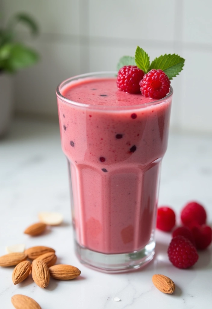 25 Liquid Diet Smoothie Recipes for Recovery and Detox 61 25 Liquid Diet Smoothie Recipes for Recovery and Detox - 11. Raspberry Almond Smoothie