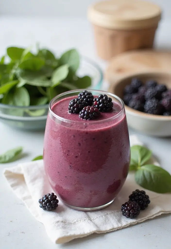25 Liquid Diet Smoothie Recipes for Recovery and Detox 130 25 Liquid Diet Smoothie Recipes for Recovery and Detox - 22. Blackberry Spinach Smoothie