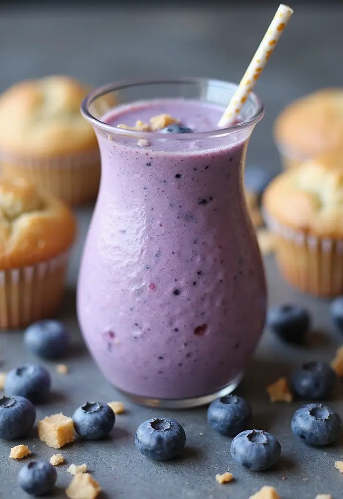 25 Protein Smoothie Recipes for Kids That Are Delicious and Nutritious 97 25 Protein Smoothie Recipes for Kids That Are Delicious and Nutritious - 15. Blueberry Muffin Smoothie