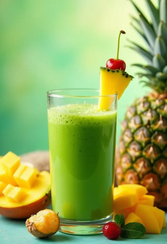 25 Protein Smoothie Recipes for Kids That Are Delicious and Nutritious 22 25 Protein Smoothie Recipes for Kids That Are Delicious and Nutritious - 4. Tropical Green Smoothie
