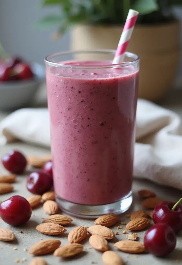 25 Protein Smoothie Recipes for Kids That Are Delicious and Nutritious 57 25 Protein Smoothie Recipes for Kids That Are Delicious and Nutritious - 9. Cherry Almond Smoothie