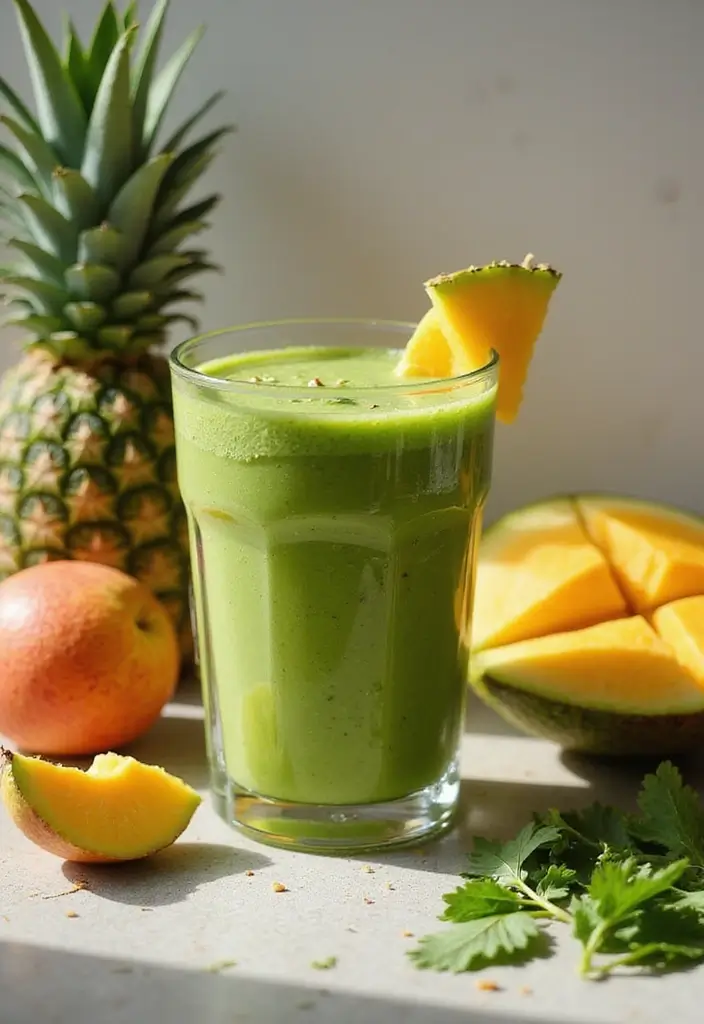 25 Smoothie Recipes for Hormone Balance and Overall Wellness 104 25 Smoothie Recipes for Hormone Balance and Overall Wellness - 16. Tropical Green Smoothie