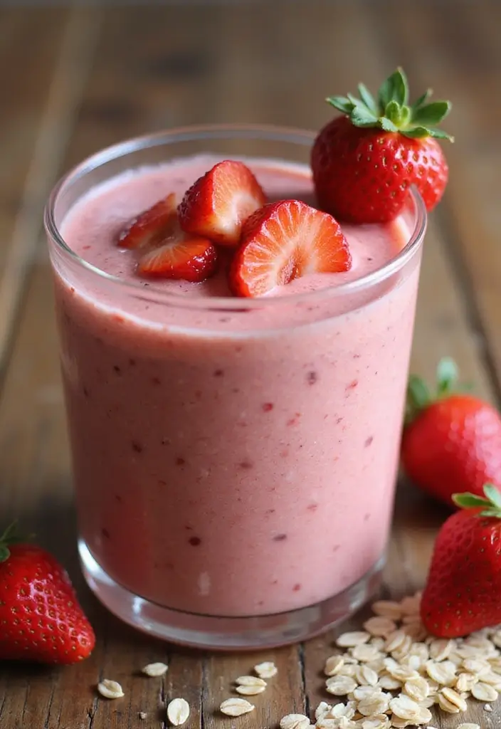 25 Smoothie Recipes for Hormone Balance and Overall Wellness 123 25 Smoothie Recipes for Hormone Balance and Overall Wellness - 19. Strawberry Oat Smoothie