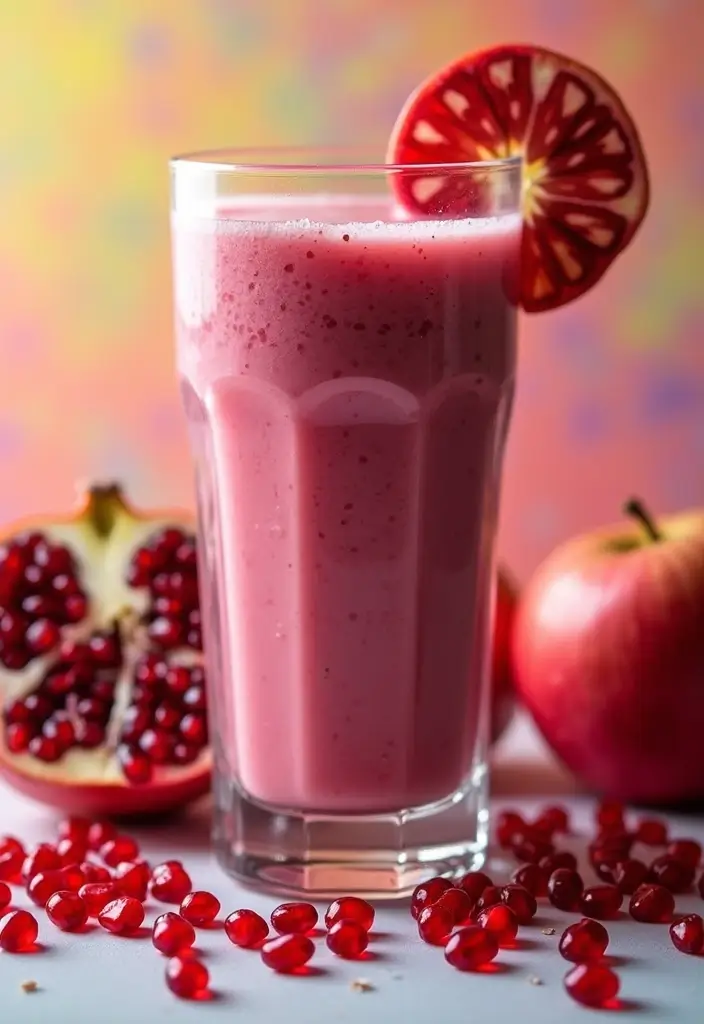 25 Smoothie Recipes with Apple Juice That Taste Naturally Sweet 117 25 Smoothie Recipes with Apple Juice That Taste Naturally Sweet - 21. Pomegranate Apple Smoothie