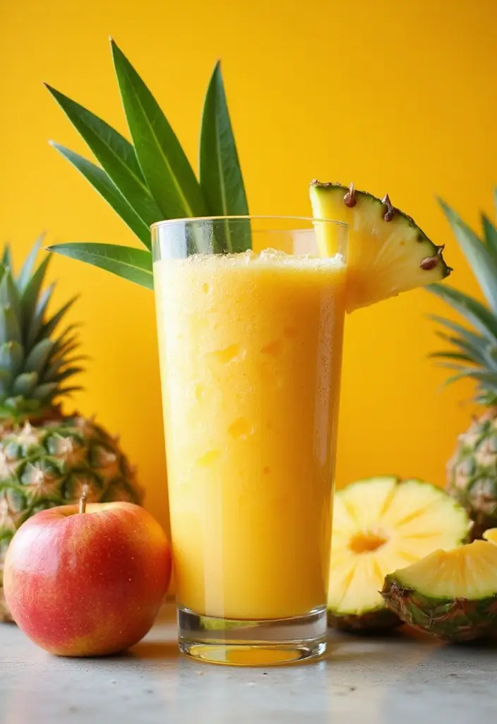 25 Smoothie Recipes with Apple Juice That Taste Naturally Sweet 15 25 Smoothie Recipes with Apple Juice That Taste Naturally Sweet - 3. Tropical Paradise Smoothie