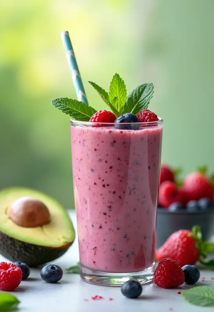 25 Smoothie Recipes with Greek Yogurt for a Thick, Creamy Texture 78 25 Smoothie Recipes with Greek Yogurt for a Thick, Creamy Texture - 12. Avocado Berry Smoothie
