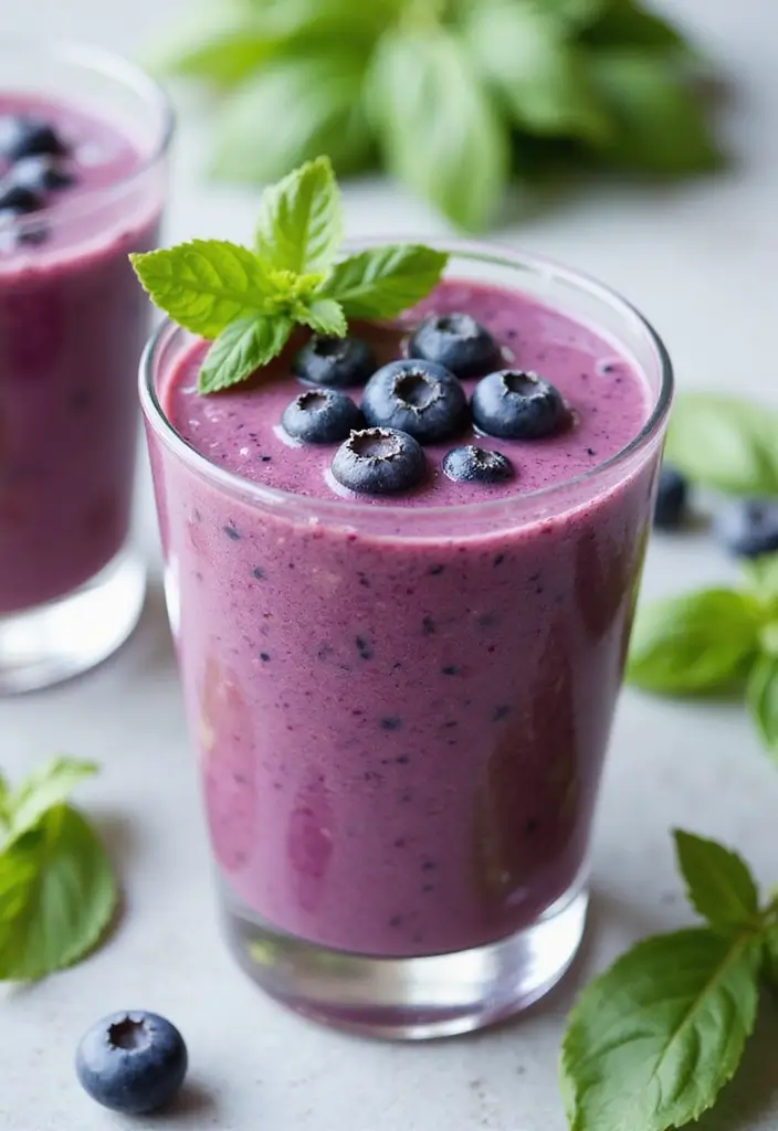 25 Smoothie Recipes with Greek Yogurt for a Thick, Creamy Texture 99 25 Smoothie Recipes with Greek Yogurt for a Thick, Creamy Texture - 15. Blueberry Basil Smoothie