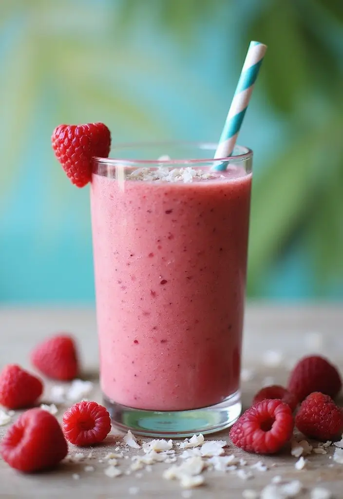 25 Smoothie Recipes with Greek Yogurt for a Thick, Creamy Texture 118 25 Smoothie Recipes with Greek Yogurt for a Thick, Creamy Texture - 18. Coconut Raspberry Smoothie
