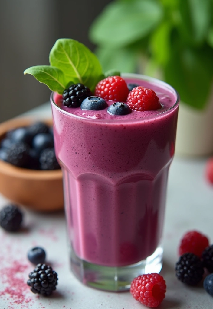 25 Smoothie Recipes with Greek Yogurt for a Thick, Creamy Texture 8 25 Smoothie Recipes with Greek Yogurt for a Thick, Creamy Texture - 2. Berry Protein Power Smoothie