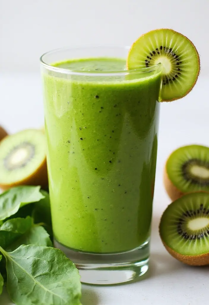 25 Smoothie Recipes with Greek Yogurt for a Thick, Creamy Texture 158 25 Smoothie Recipes with Greek Yogurt for a Thick, Creamy Texture - 24. Kiwi Spinach Smoothie
