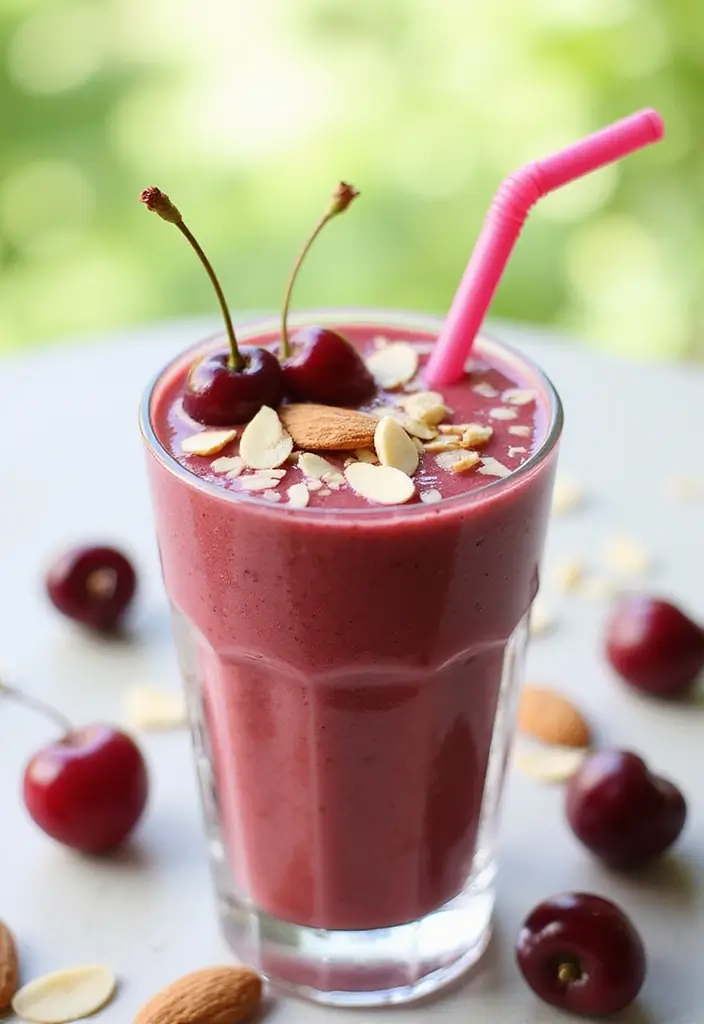 25 Smoothie Recipes with Greek Yogurt for a Thick, Creamy Texture 57 25 Smoothie Recipes with Greek Yogurt for a Thick, Creamy Texture - 9. Cherry Almond Smoothie