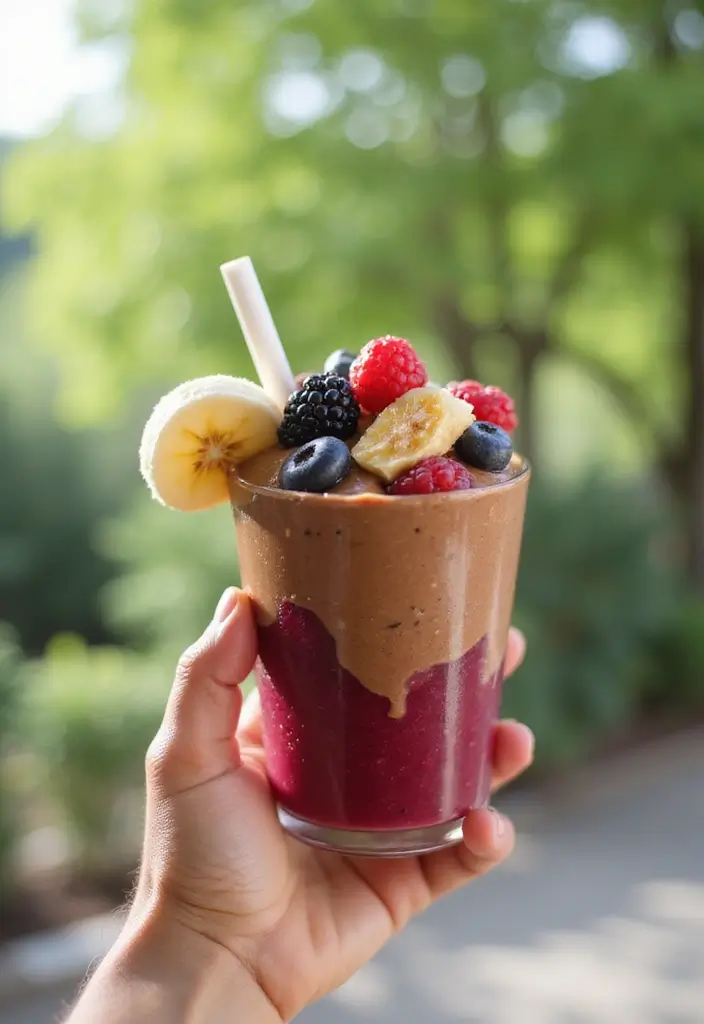 26 Chocolate Peanut Butter Smoothie Recipes for Dessert Lovers 64 26 Chocolate Peanut Butter Smoothie Recipes for Dessert Lovers - 10. Chocolate Peanut Butter Berry Smoothie