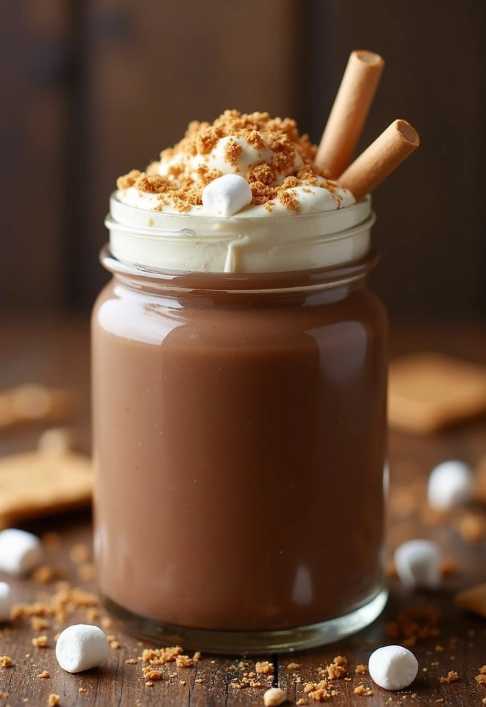 26 Chocolate Peanut Butter Smoothie Recipes for Dessert Lovers 148 26 Chocolate Peanut Butter Smoothie Recipes for Dessert Lovers - 22. Chocolate Peanut Butter S’mores Smoothie