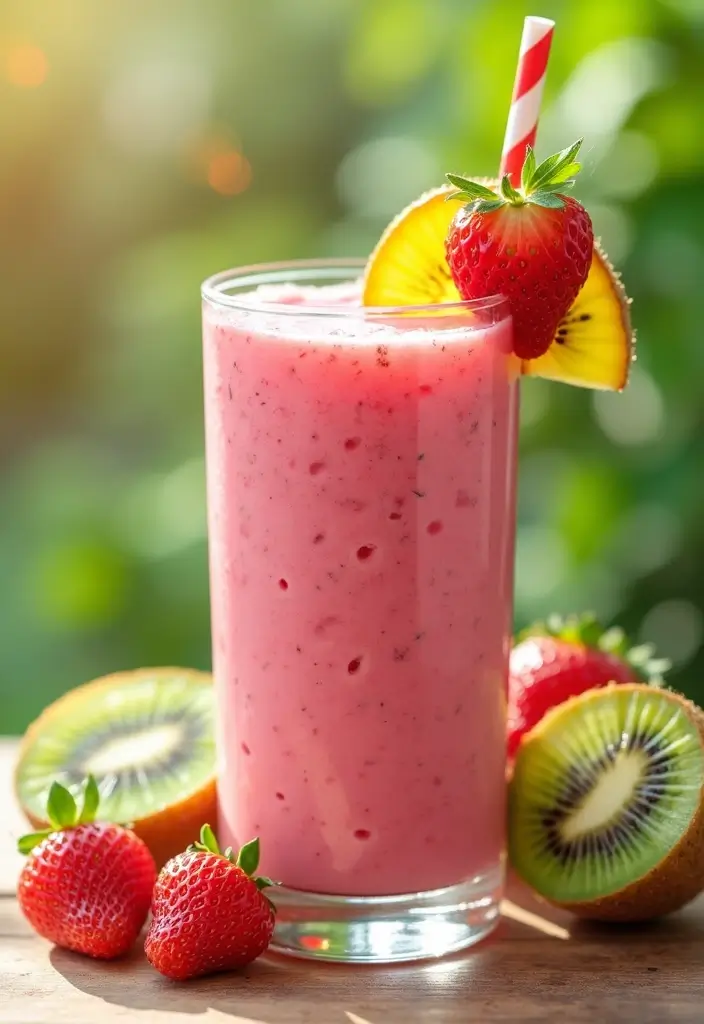 26 Easy 3-Ingredient Smoothie Recipes Anyone Can Make in Minutes - 10. Strawberry Kiwi Burst