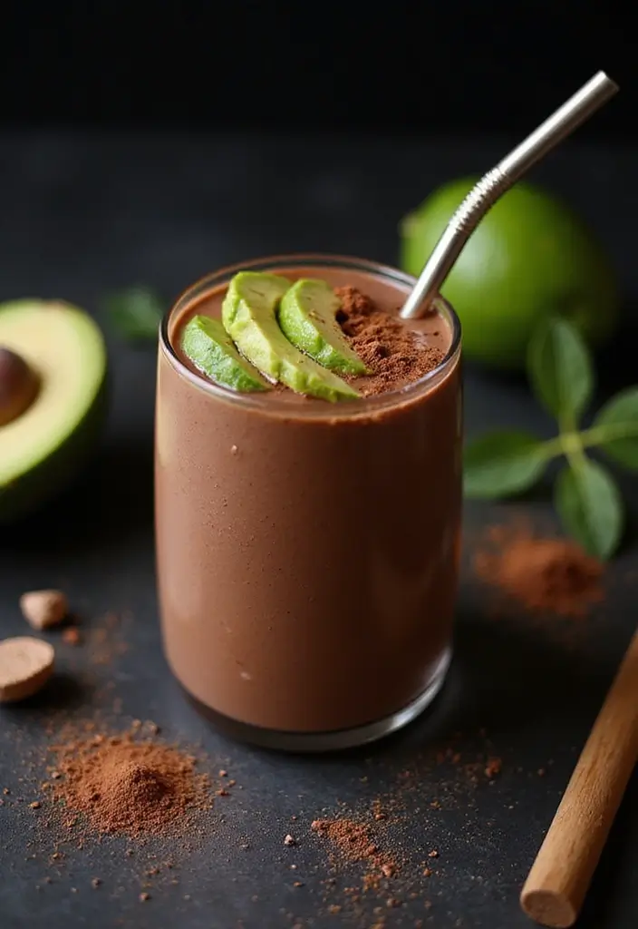 26 Easy 3-Ingredient Smoothie Recipes Anyone Can Make in Minutes - 13. Chocolate Avocado Smoothie