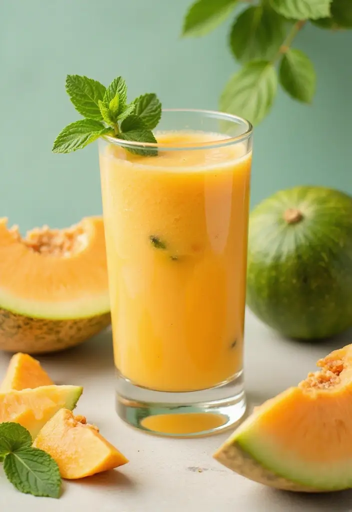 26 Easy 3-Ingredient Smoothie Recipes Anyone Can Make in Minutes - 14. Melon Mint Smoothie