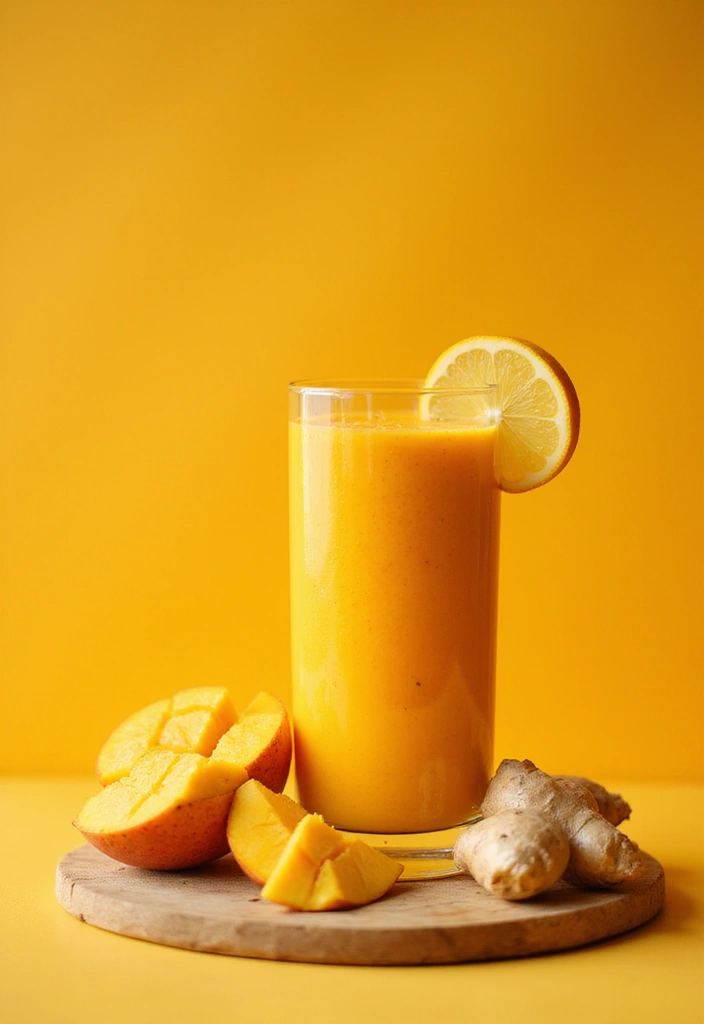 26 Easy 3-Ingredient Smoothie Recipes Anyone Can Make in Minutes - 16. Spicy Mango Ginger Smoothie