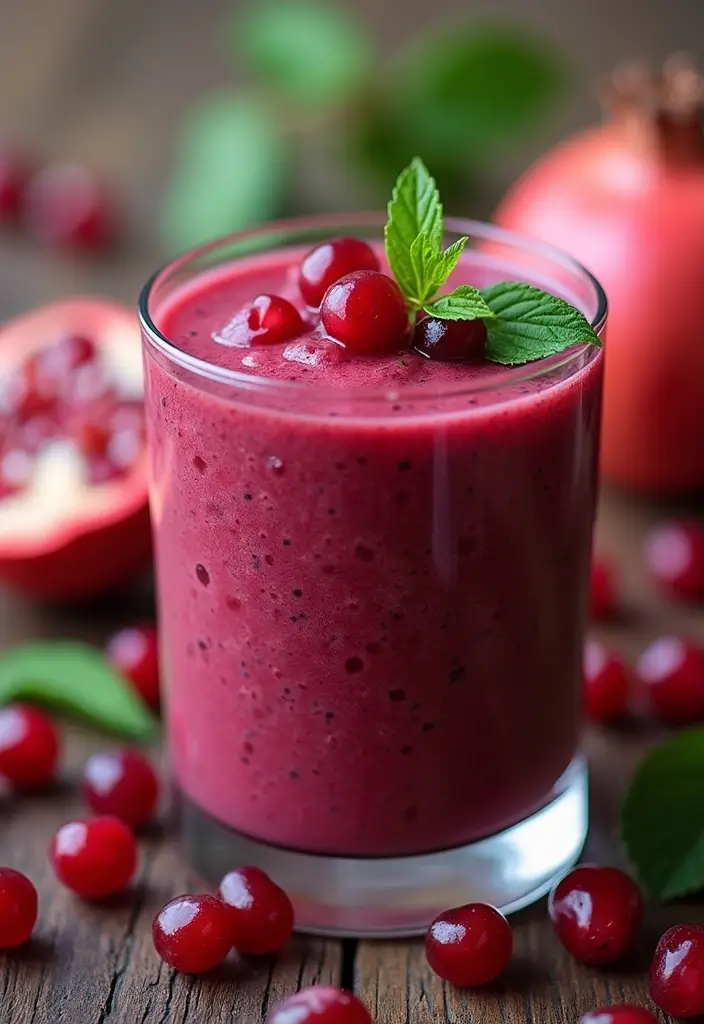 26 Easy 3-Ingredient Smoothie Recipes Anyone Can Make in Minutes - 20. Pomegranate Berry Smoothie