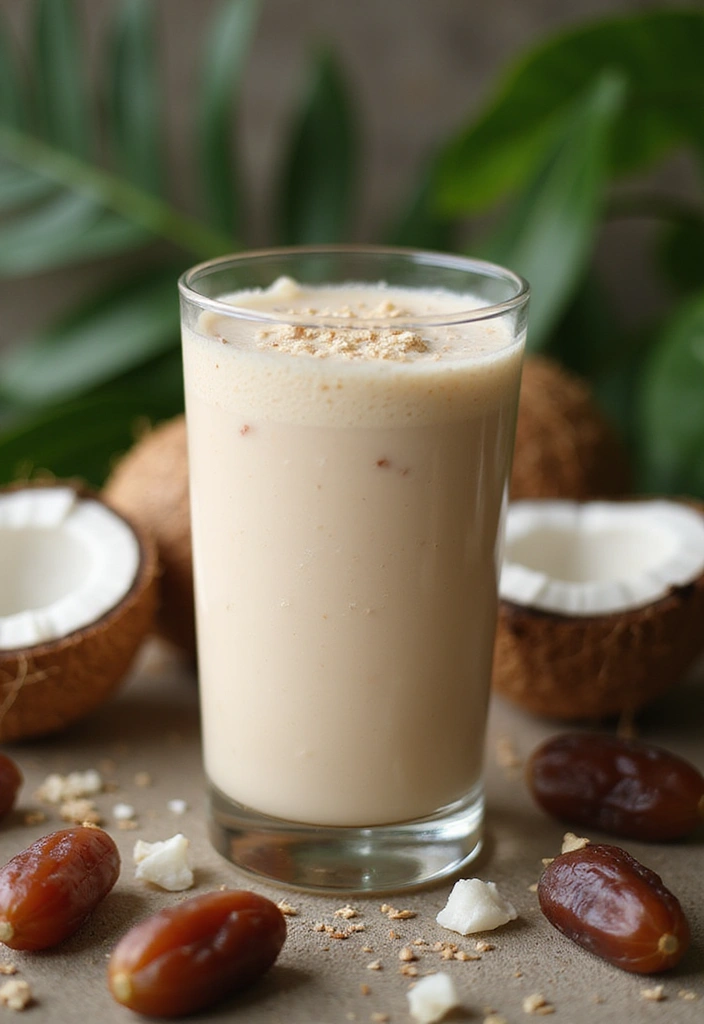 26 Easy 3-Ingredient Smoothie Recipes Anyone Can Make in Minutes - 22. Coconut Date Smoothie