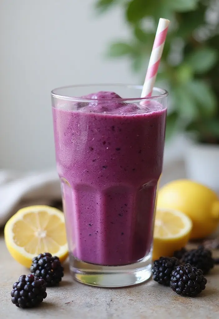 26 Easy 3-Ingredient Smoothie Recipes Anyone Can Make in Minutes - 23. Blackberry Lemonade Smoothie