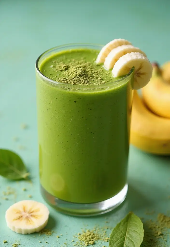 26 Easy 3-Ingredient Smoothie Recipes Anyone Can Make in Minutes - 25. Matcha Banana Smoothie