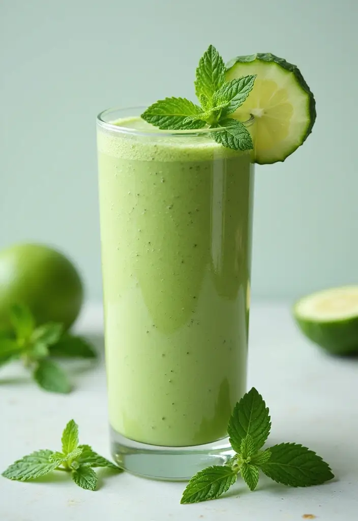 26 Easy 3-Ingredient Smoothie Recipes Anyone Can Make in Minutes - 4. Refreshing Cucumber Mint Cooler