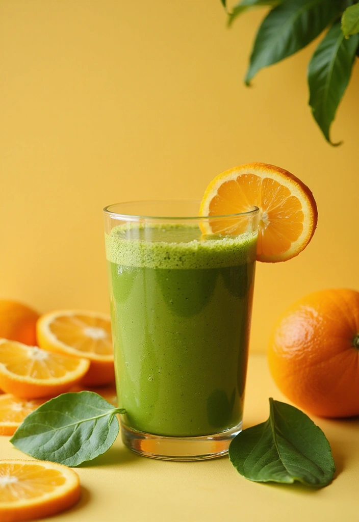 26 Easy 3-Ingredient Smoothie Recipes Anyone Can Make in Minutes - 8. Zesty Citrus Green Smoothie