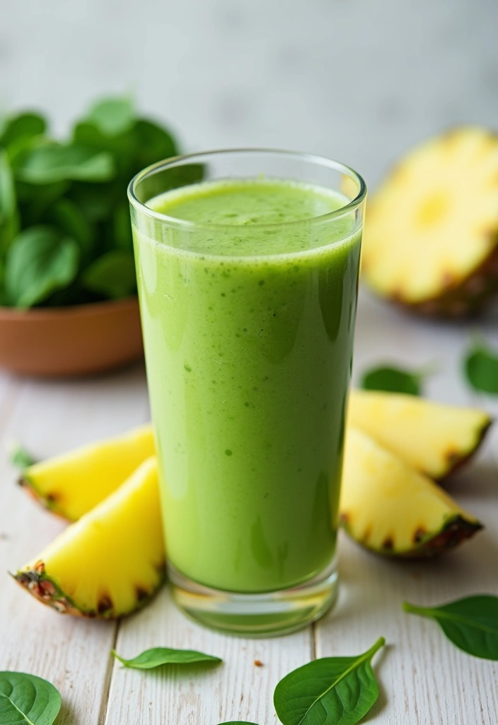 26 Green Smoothie Recipes without Banana That Still Taste Amazing 1 26 Green Smoothie Recipes without Banana That Still Taste Amazing - 1. Spinach and Pineapple Paradise