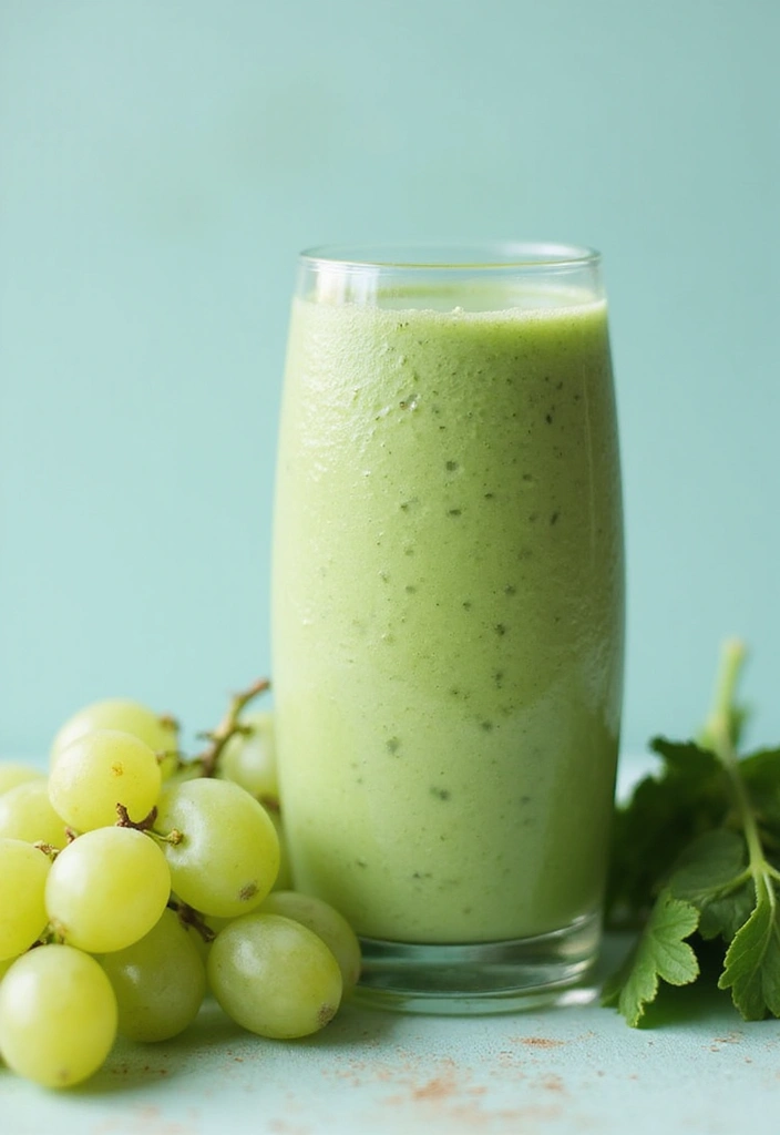 26 Green Smoothie Recipes without Banana That Still Taste Amazing 58 26 Green Smoothie Recipes without Banana That Still Taste Amazing - 10. Green Grapes and Spinach Smoothie