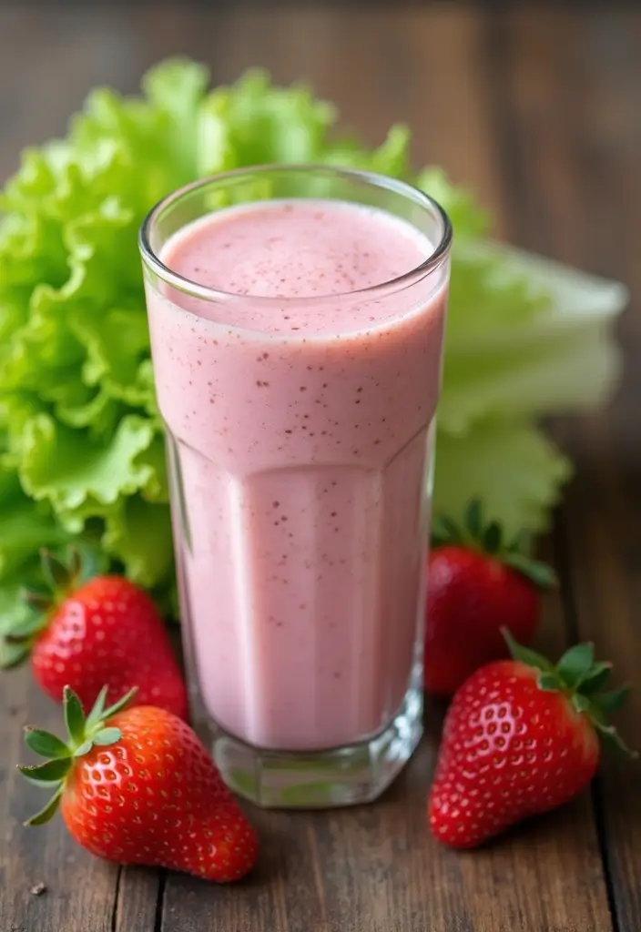 26 Green Smoothie Recipes without Banana That Still Taste Amazing 72 26 Green Smoothie Recipes without Banana That Still Taste Amazing - 12. Lettuce and Strawberry Smoothie
