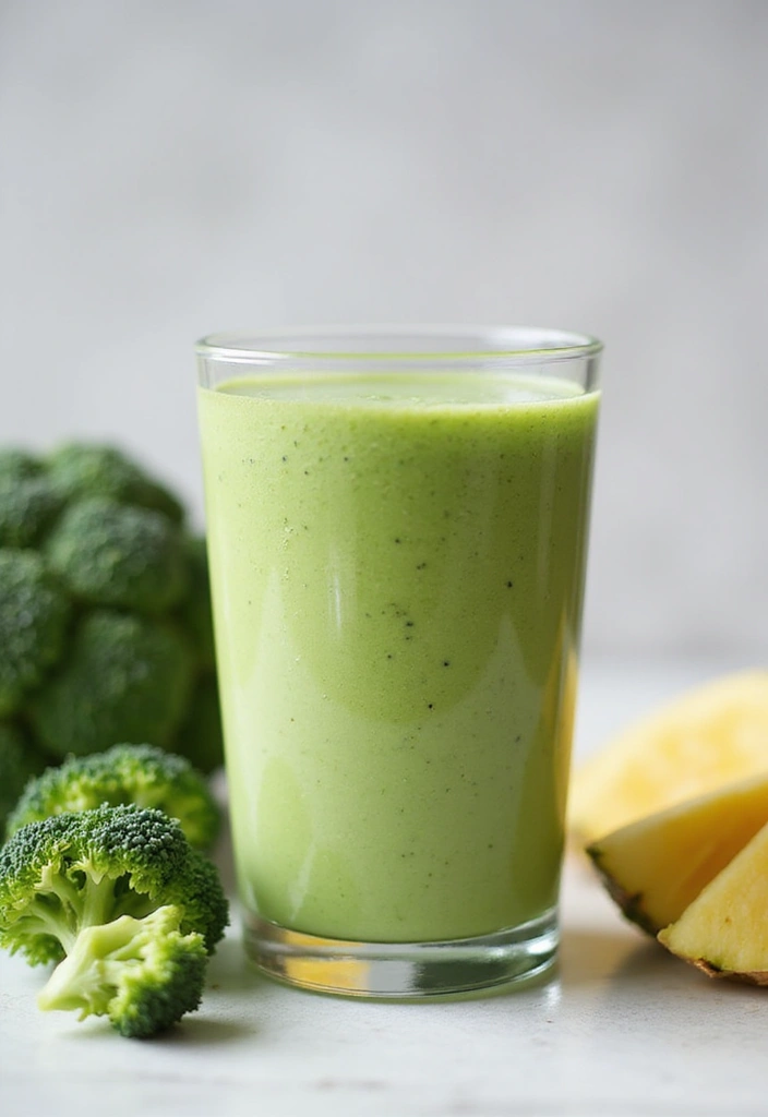 26 Green Smoothie Recipes without Banana That Still Taste Amazing 82 26 Green Smoothie Recipes without Banana That Still Taste Amazing - 14. Broccoli and Pineapple Smoothie