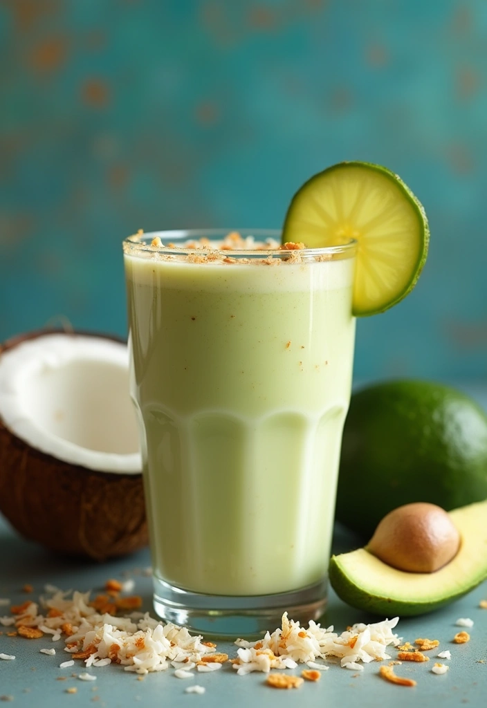 26 Green Smoothie Recipes without Banana That Still Taste Amazing 110 26 Green Smoothie Recipes without Banana That Still Taste Amazing - 18. Coconut and Avocado Smoothie