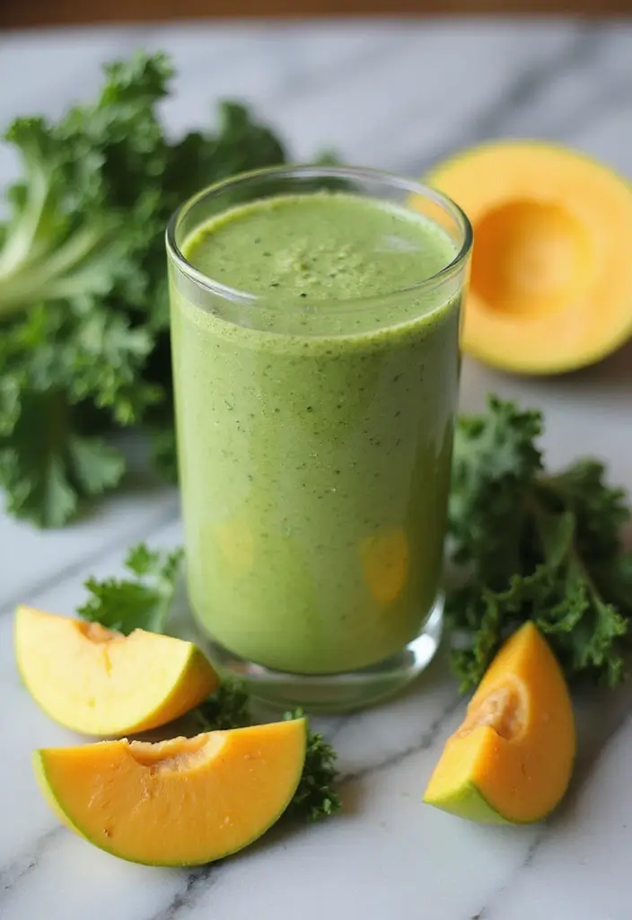 26 Green Smoothie Recipes without Banana That Still Taste Amazing 8 26 Green Smoothie Recipes without Banana That Still Taste Amazing - 2. Kale and Mango Delight