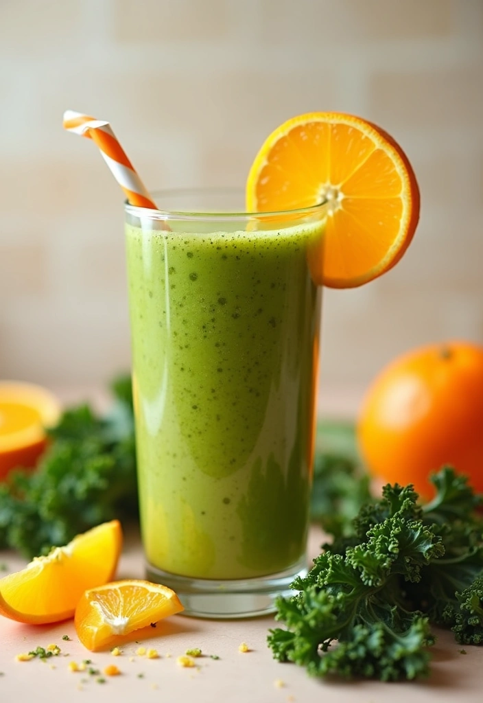 26 Green Smoothie Recipes without Banana That Still Taste Amazing 124 26 Green Smoothie Recipes without Banana That Still Taste Amazing - 20. Orange and Kale Smoothie