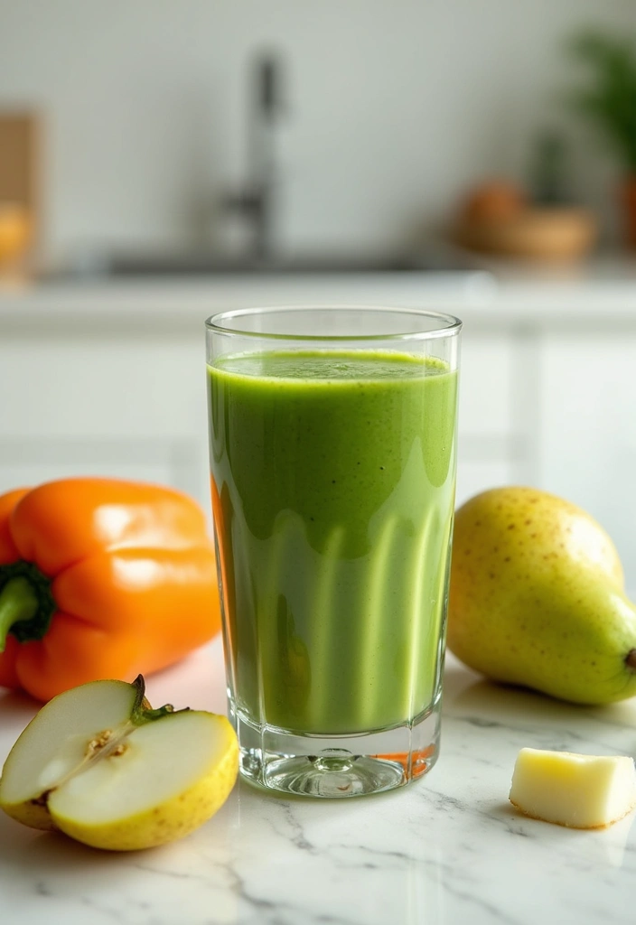 26 Green Smoothie Recipes without Banana That Still Taste Amazing 138 26 Green Smoothie Recipes without Banana That Still Taste Amazing - 22. Green Bell Pepper and Pear Smoothie