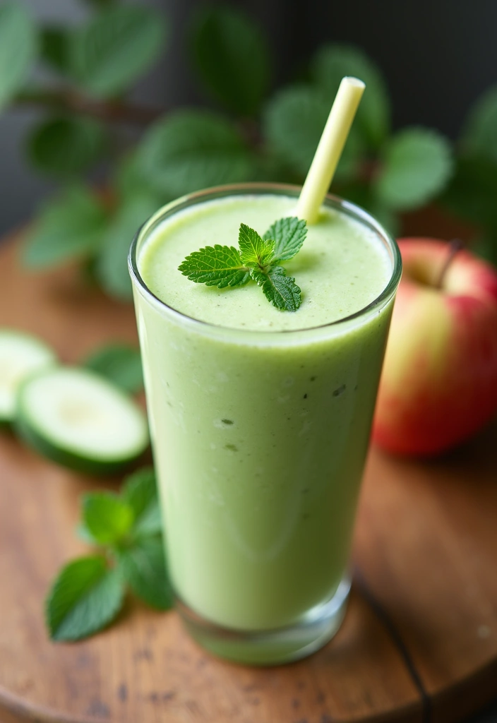 26 Green Smoothie Recipes without Banana That Still Taste Amazing 15 26 Green Smoothie Recipes without Banana That Still Taste Amazing - 3. Cucumber and Green Apple Refresher