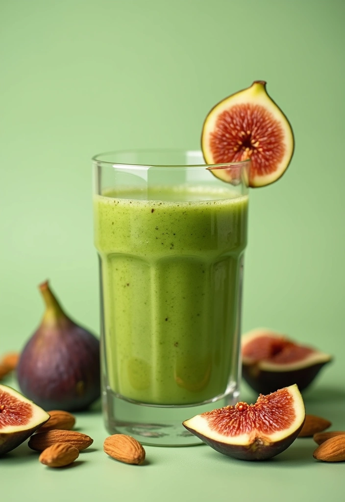 26 Green Smoothie Recipes without Banana That Still Taste Amazing 53 26 Green Smoothie Recipes without Banana That Still Taste Amazing - 9. Green Fig and Almond Smoothie