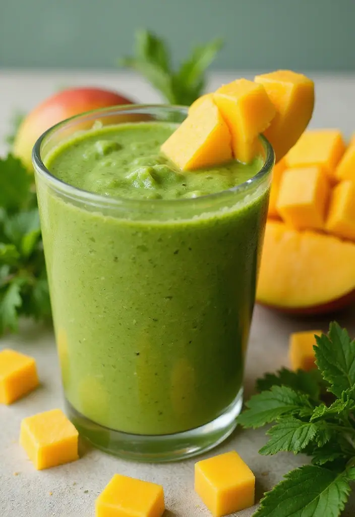 26 Healthy Fruit Smoothie Recipes for Energy and Glow 81 26 Healthy Fruit Smoothie Recipes for Energy and Glow - 13. Mango Green Smoothie