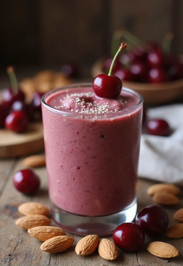 26 Healthy Fruit Smoothie Recipes for Energy and Glow 88 26 Healthy Fruit Smoothie Recipes for Energy and Glow - 14. Cherry Almond Smoothie