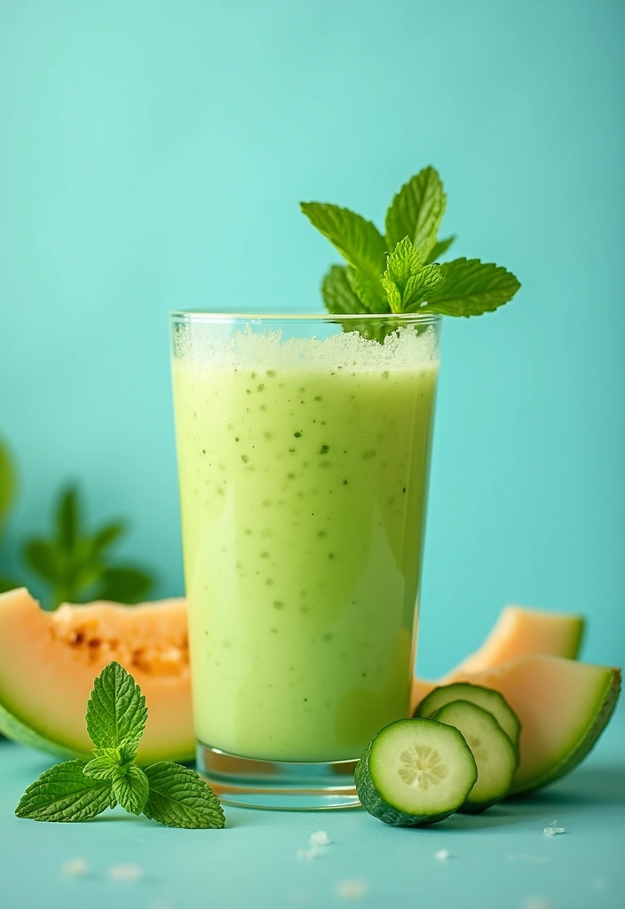 26 Healthy Fruit Smoothie Recipes for Energy and Glow 43 26 Healthy Fruit Smoothie Recipes for Energy and Glow - 7. Minty Melon Smoothie