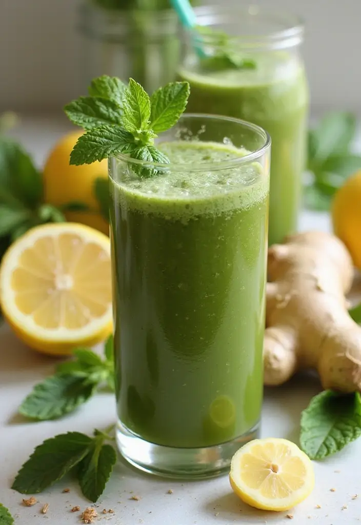 26 Lemon Ginger Smoothie Recipes for Immunity and Digestion 113 26 Lemon Ginger Smoothie Recipes for Immunity and Digestion - 19. Herbal Lemon Ginger Smoothie