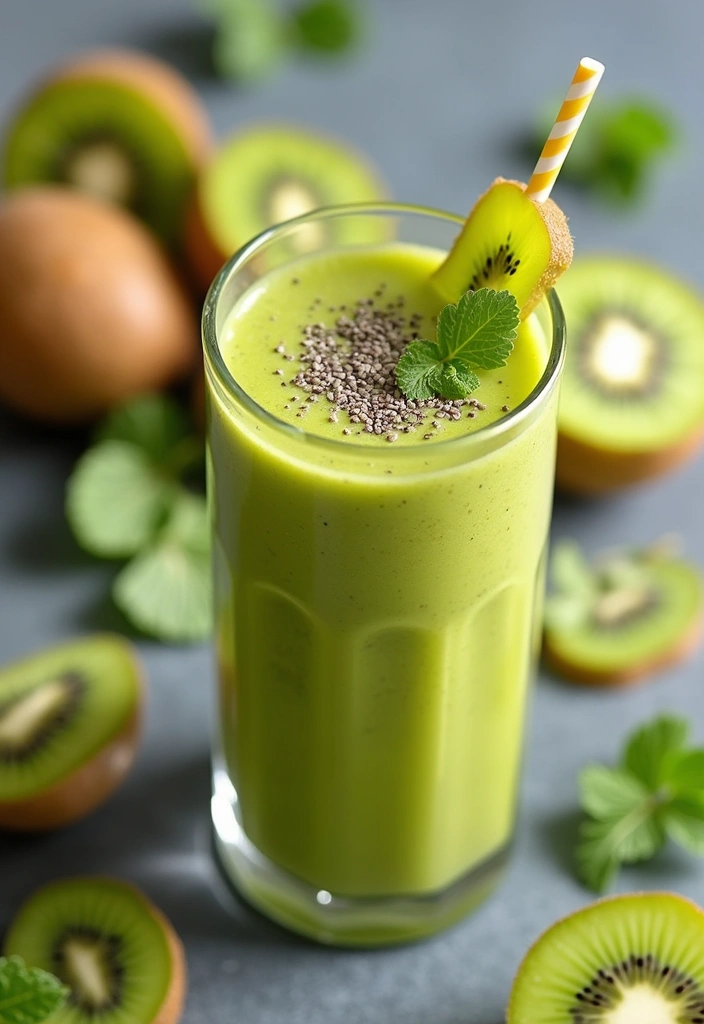 26 Smoothie Recipes with Chia Seeds for a Fiber and Omega-3 Boost 122 26 Smoothie Recipes with Chia Seeds for a Fiber and Omega-3 Boost - 20. Kiwi Chia Smoothie