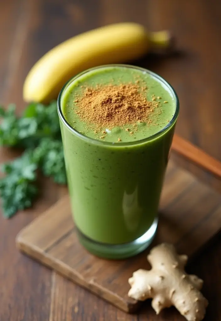 27 Banana Kale Smoothie Recipes for a Nutrient-Packed Drink 52 27 Banana Kale Smoothie Recipes for a Nutrient-Packed Drink - 10. Spiced Banana Kale Smoothie
