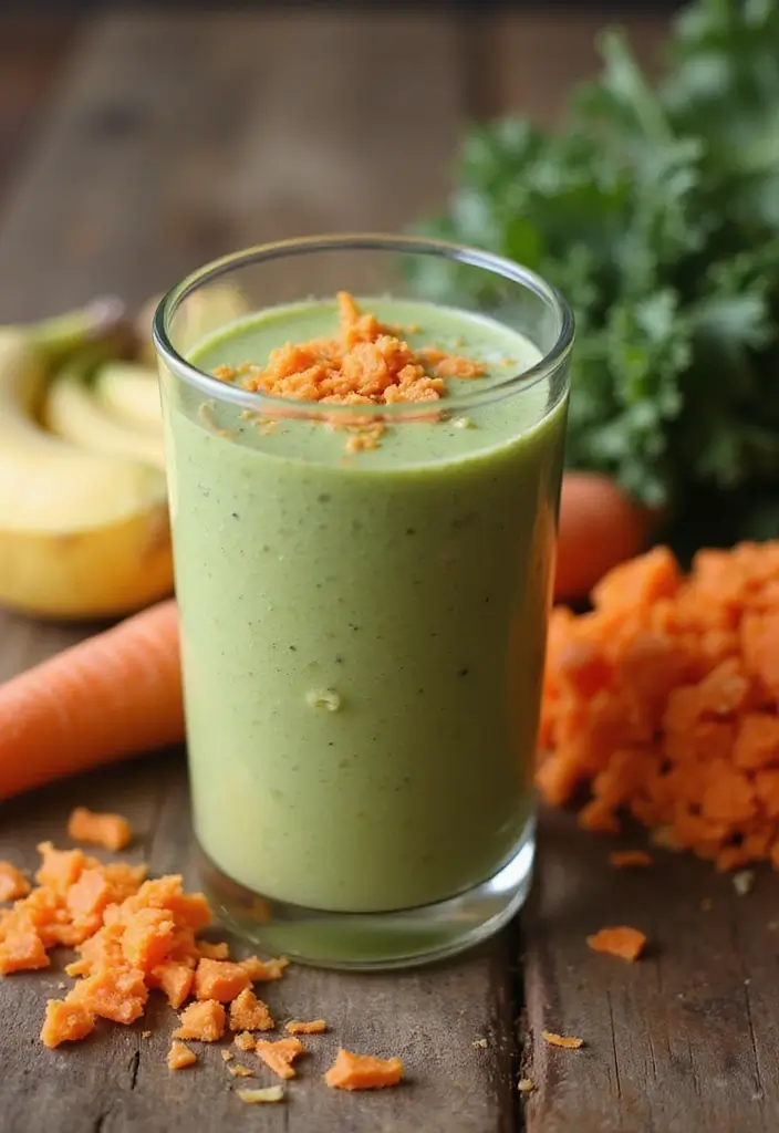 27 Banana Kale Smoothie Recipes for a Nutrient-Packed Drink 96 27 Banana Kale Smoothie Recipes for a Nutrient-Packed Drink - 18. Carrot Cake Banana Kale Smoothie